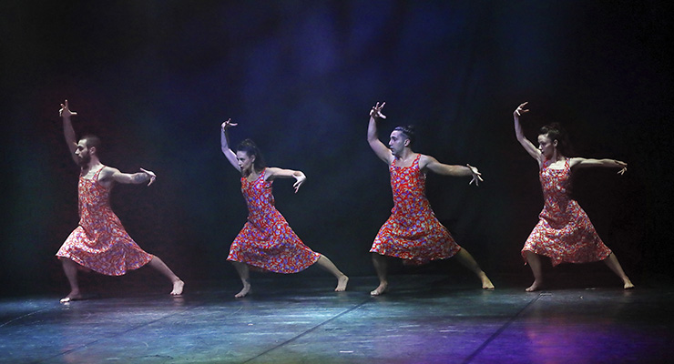 Dance Now! Miami Opus Ballet, Caravan. From left, Lorenzo Di Rocco, Giulia Orlando, Riccardo Papa, and Jennifer Lavinia Rosati (Photo credit: Dance Now! Miami)