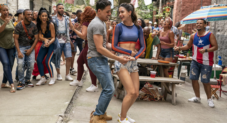 Anthony Ramos as Usnavi and Melissa Barrera as Vanessa in a scene from