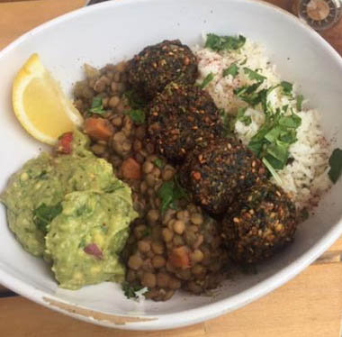 Vegan falafel power bowl.