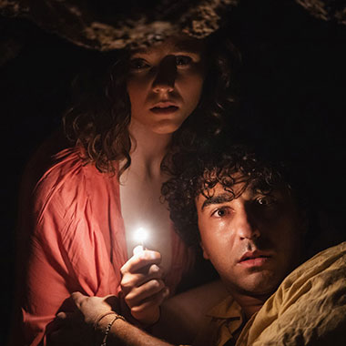 Thomasin McKenzie and Alex Wolff in a scene from M. Night Shyamalan's 