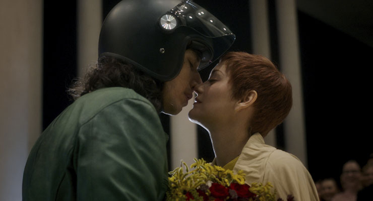 Adam Driver and Marion Cotillard in a scene from 