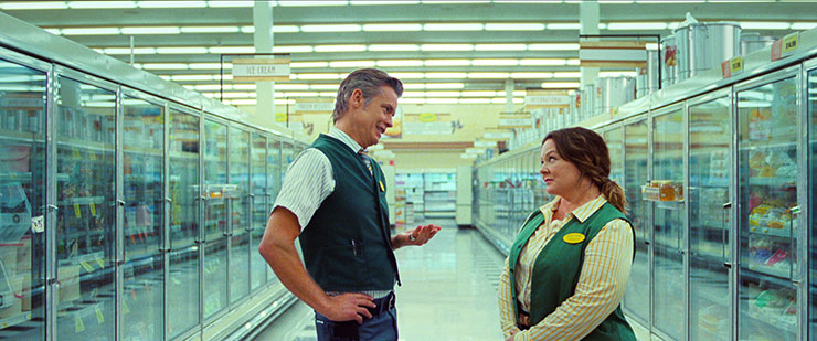 Timothy Olyphant and Melissa McCarthy in a scene from