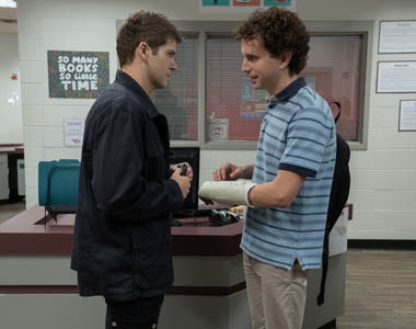 Colton Ryan and Ben Platt in a scene from