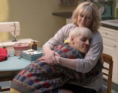 Max Harwood and Sarah Lancashire in a scene from 