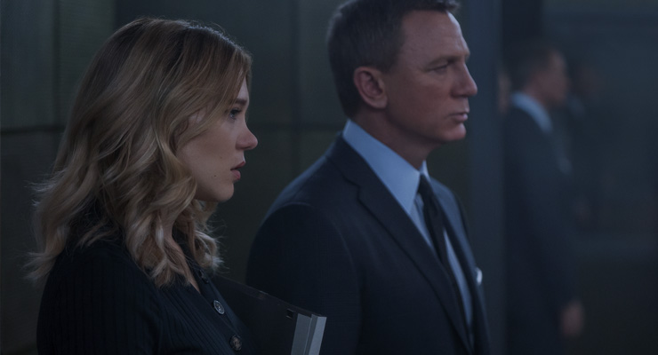 Léa Seydoux and Daniel Craig in a scene from