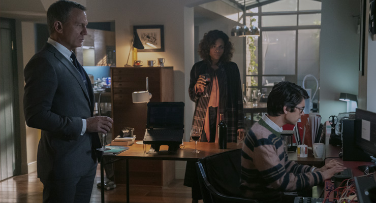 Daniel Craig, Naomie Harris and Ben Whishaw in a scene from