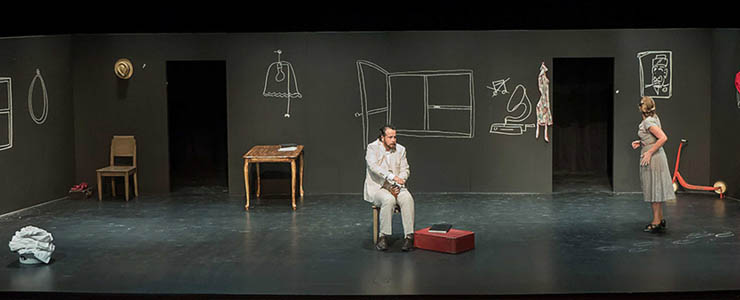 Por Piedad Teatro's production of A Special Day, Ana Graham, Antonio Vega (Photo by Gabriel Bancora)
