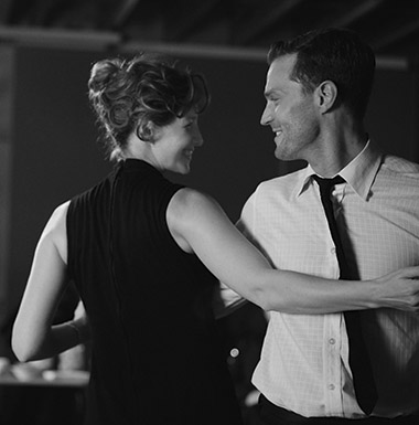 Caitriona Balfe and Jamie Dornan in a scene from
