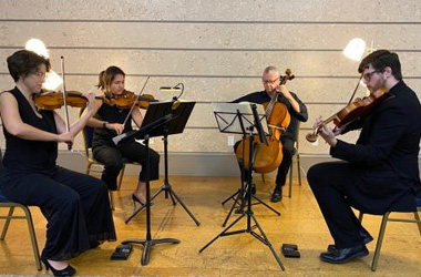 South Beach Chamber Ensemble, from left, Karen Lord Powell, Sheena Gutierrez, Michael Andrews, Eric Eake. (Photo: Stepan Rudenko)