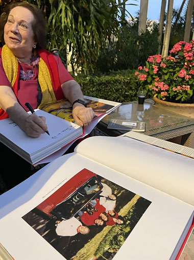Artist Mira Lehr signs her new book 