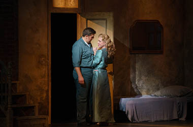 Blanche (Elizabeth Caballero) cozies up to Mitch (Nicholas Huff) in Florida Grand Opera's 