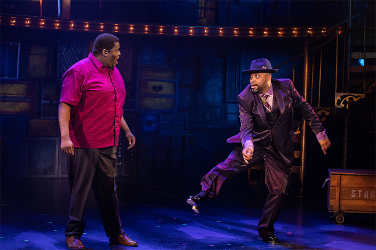 Jason Holley, right, as Lincoln Perry, and Juson Williams as Louis Armstrong in