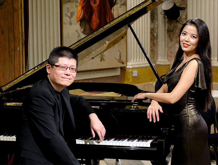 Husband and wife piano duo Tao Lin and Catherine Lan are featured in Mozart's