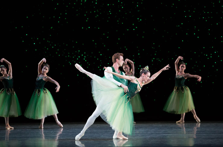 Tricia Albertson and Rainer Krenstetter in “Emeralds” from Jewels. Choreography by George Balanchine © The George Balanchine Trust. Photo © Alexander Iziliaev.