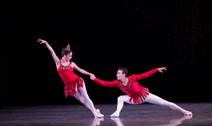 Katia Carranza and Renato Peneado in “Rubies” from Jewels. Choreography by George Balanchine © The George Balanchine Trust. Photo © Alexander Iziliaev.