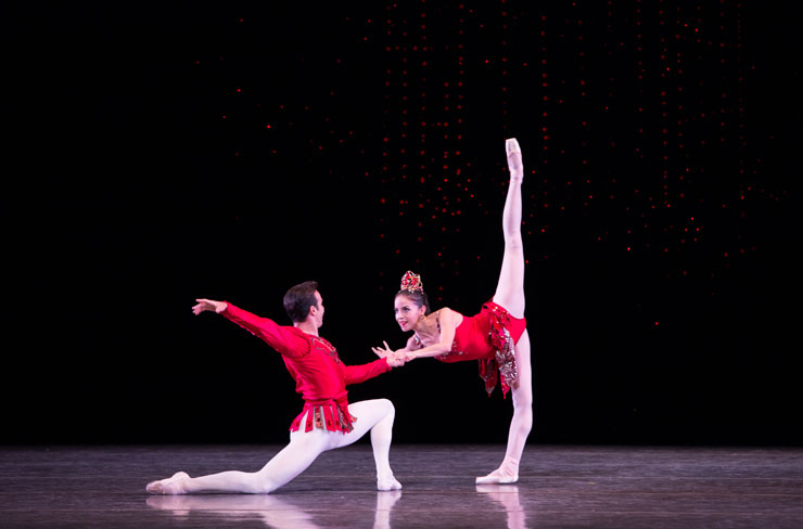 Katia Carranza and Renato Peneado in “Rubies” from Jewels. Choreography by George Balanchine © The George Balanchine Trust. Photo © Alexander Iziliaev.