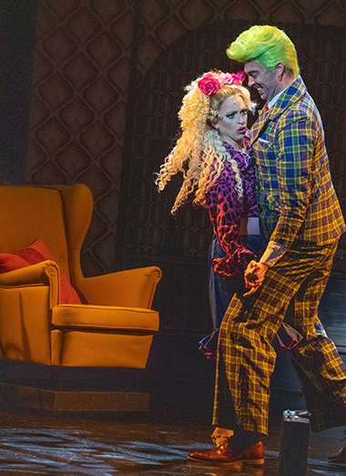 Mallory Newbrough and Anthony Cataldo in a scene from Slow Burn Theatre's 