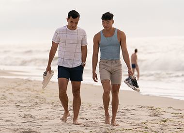 Conrad Ricamora and Joel Kim Booster in a scene from 