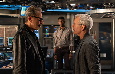 Jeff Goldblum, Mamoudou Athie and Campbell Scott in a scene from