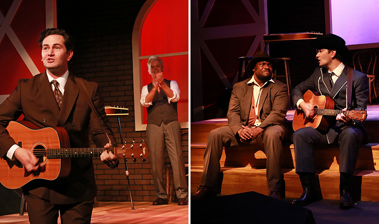 LEFT: Andy Christopher plays country legend Hank Williams, with Barry Tarallo as 