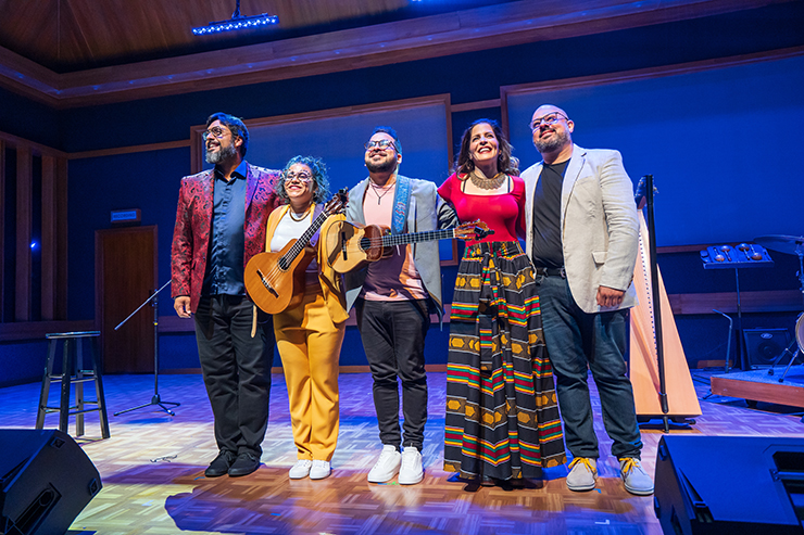 FROM LEFT: Adolfo Herrera, Mafer Bandola, Miguel Siso, Mariaca Semprún, Eduardo Betancourt (Photo by Chris Crass)