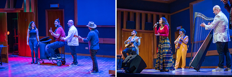 lEFT: Mariaca Semprún, Adolfo Herrera, Eduardo Betancourt and Miguel Siso. RIGHT: Miguel Siso, Mariaca Semprún, Eduardo Betancourt and Adolfo Herrera. (Photos by Chris Crass)