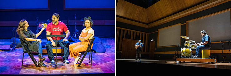 LEFT: Mariaca Semprún, Adolfo Herrera and Mafer Bandola. RIGHT: Miguel Siso, Adolfo Herrera. (Photos by Chris Crass