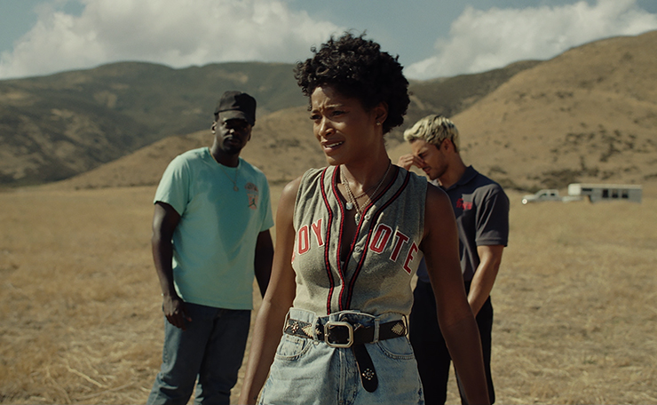 Daniel Kaluuya, Keke Palmer and Brandon Perea in a scene from 