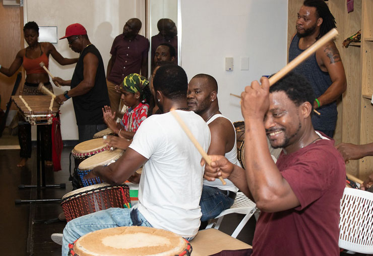 Drumming workshops are part of the community spirit during the festival. (Photo by Innovative Arts Photography)