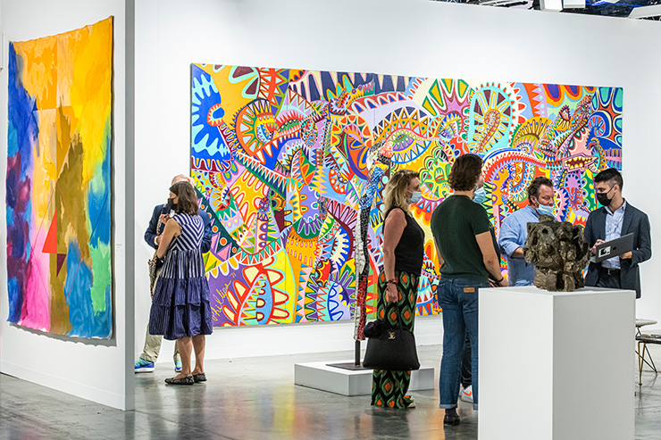 Visitors to Art Basel Miami Beach 2021 at the Eric Firestone Gallery. (Photo/Art Basel)