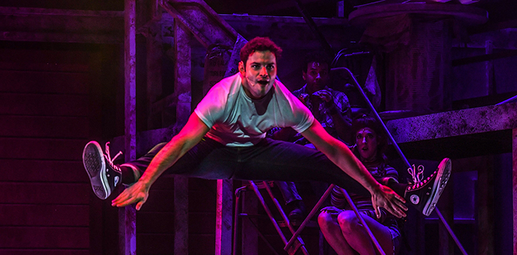 Ren McCormack (Kyle Southern) as a highly energetic teenager in Slow Burn Theatre's