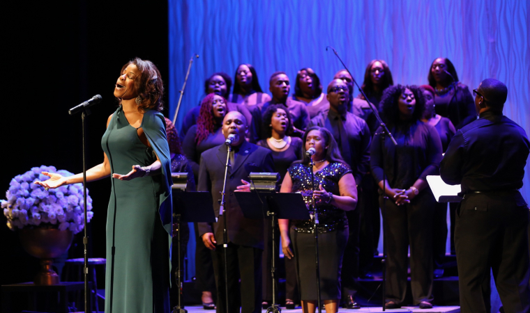 Nicole Henry sings with the Miami Mass Choir at one of her previous winter concerts.