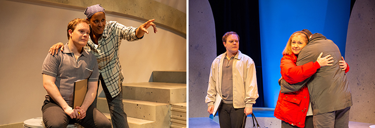 LEFT:  Alex Weisman, Lela Elam. RIGHT: Alex Weisman, Laura Turnbull, Carlos Alayeto. (Photos by Justin Namon)