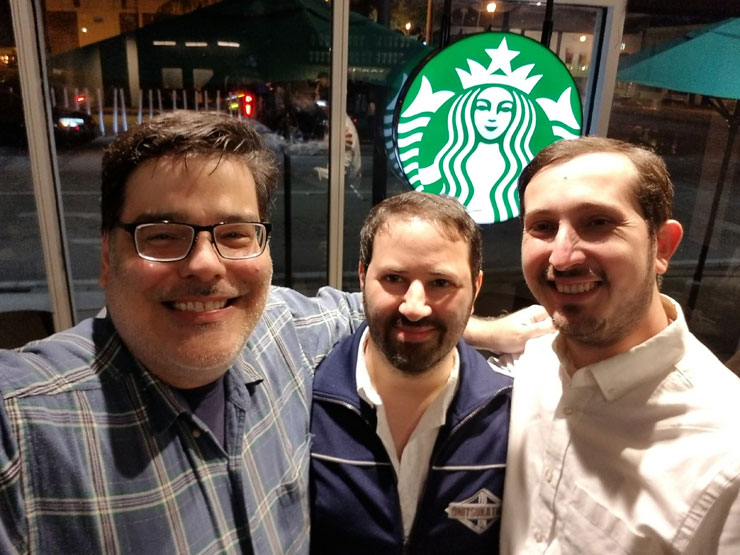 Ruben Rosario, Ofir Raul Graizer and Igor Shteyrenberg meet by chance at Starbucks in Miami Shores.