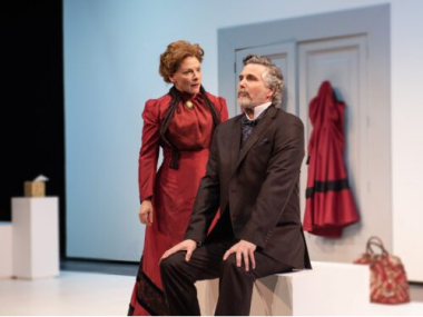 A moment of tension exists between Nora Helmer (Rachel Burttram, right) and her daughter, Emmy (Yasmine Harrell) in GableStage's production of
