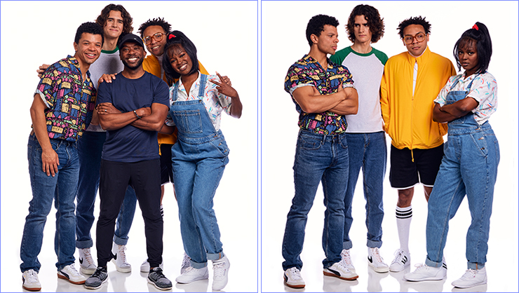At left, the cast of