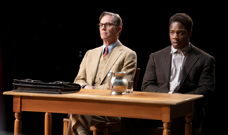Richard Thomas as Atticus Finch and Yaegel T. Welch as Tom Robinson in Aaron Sorkin's