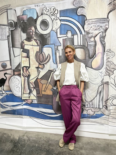 Nina Surel in her studio (Photo by Irene Sperber).