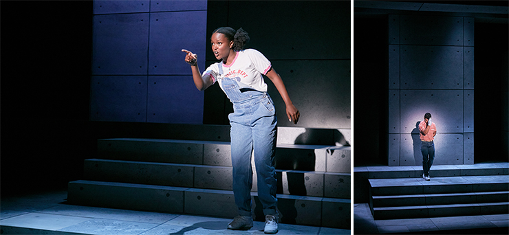 LEFT: As French, Sydney Presendieu. RIGHT: Xavier Edward King as Obadiah pays tribute to his icon. (Photos by Stian Roenning)