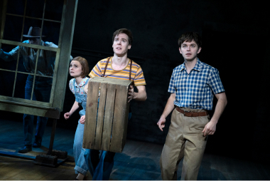 Travis Johns (Boo Radley), Melanie Moore (Scout Finch), Steven Lee Johnson (Dill Harris) and Justin Mark (Jem Finch) in Aaron Sorkin's adaptation of Harper Lee's
