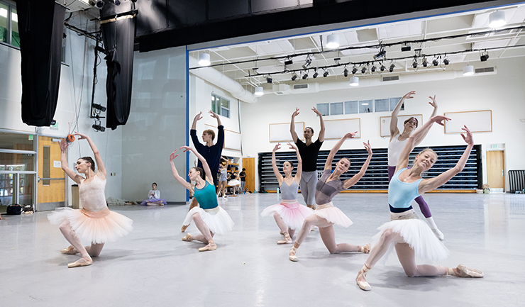 MCB Dancers rehearsing Divertimento No. 15. Choreography by George Balanchine The George Balanchine Trust. (Photo by Alexander Iziliaev)