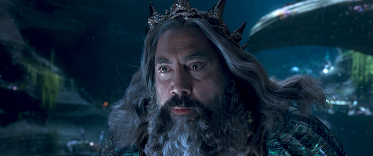 Javier Bardem as King Triton in a scene from 