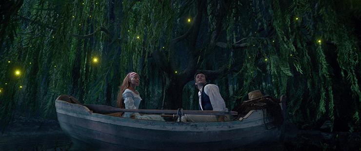 Halle Bailey as Ariel and Jonah Hauer-King as Prince Eric in a scene from 