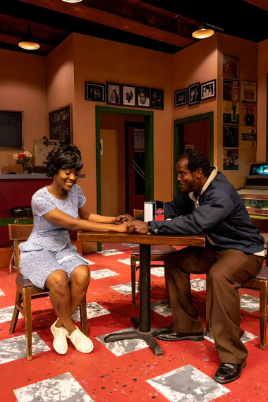 Pamela Hankerson as Risa and Chaz Reuben as Sterling in M Ensemble's