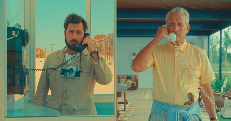 Jason Schwartzman is Augie Steenbeck and Tom Hanks is Stanley Zak in a scene from