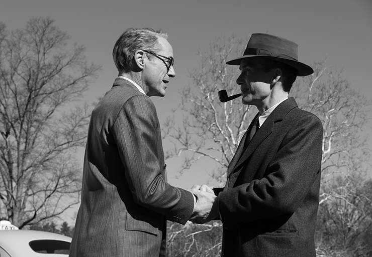 Robert Downey Jr. as Lewis Strauss and Cillian Murphy as J. Robert Oppenheimer in a scene from 