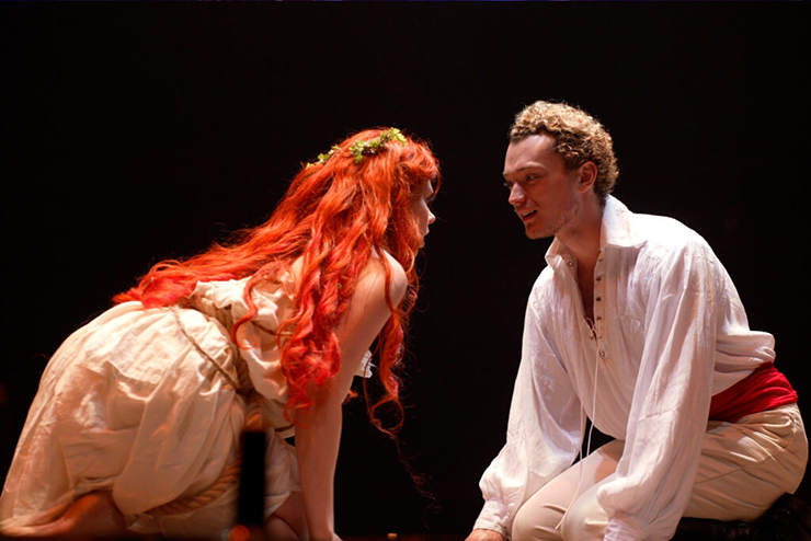 Ariel (Josslyn Shaw) falls for Prince Eric (Henry Thrasher) in Area Stage Company's immersive production of 