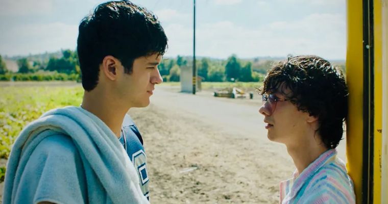 Max Pelayo as Aristotle Mendoza and Reese Gonzales as Dante Quintana in a scene from