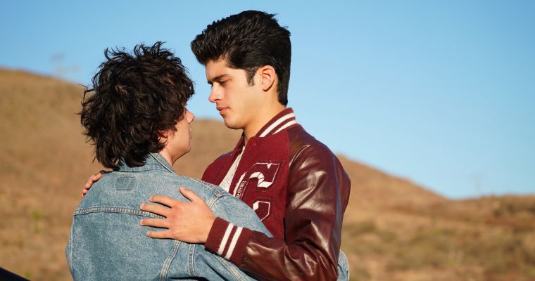 Reese Gonzales as Dante Quintana and Max Pelayo as Aristotle Mendoza in a scene from