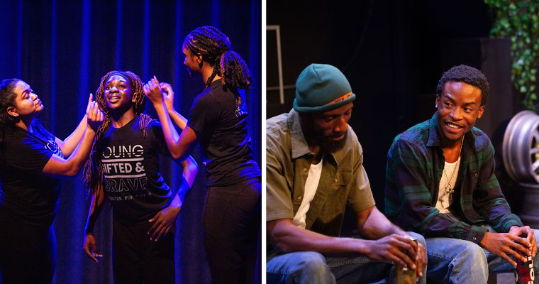 LEFT: Zaylin Yates, founding managing director of Miami's Brévo Theatre // RIGHT: Jamall Lynch and Randy Coleman in 